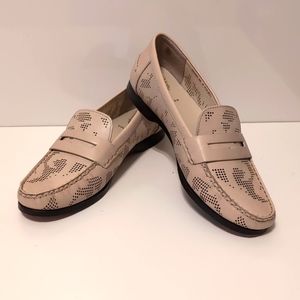 Cole Haan Beige Perforated Loafers